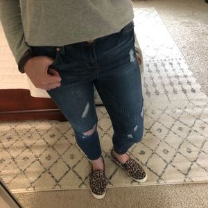 1822 ankle length distressed denim jeans size 28